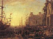 Claude Lorrain Port with Villa Medici France oil painting reproduction